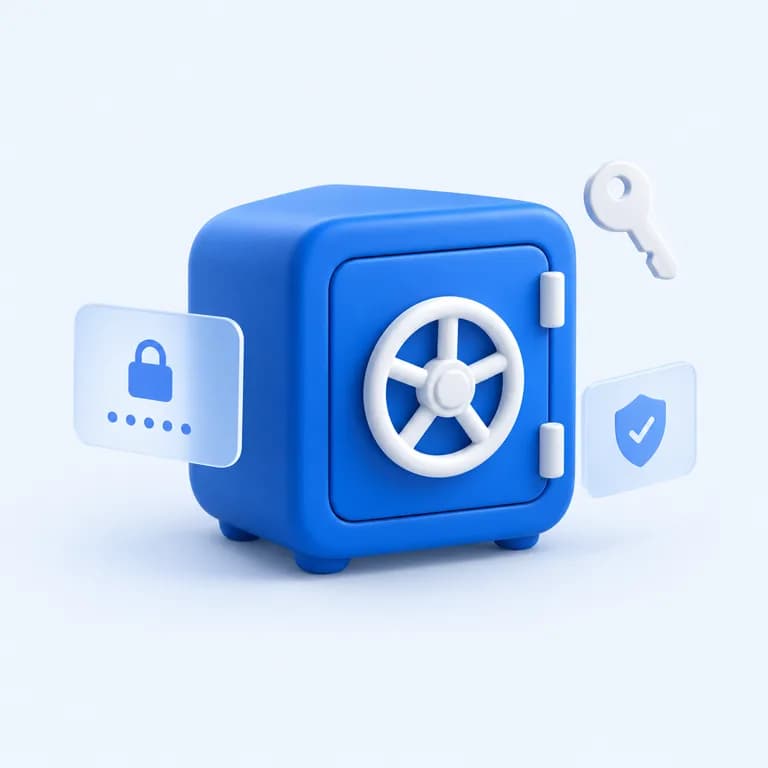 Cofre digital azul do Two Password